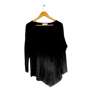 Turn By Vince Camuto Asymmetrical Gradient Silver And Black Sweater Size Medium